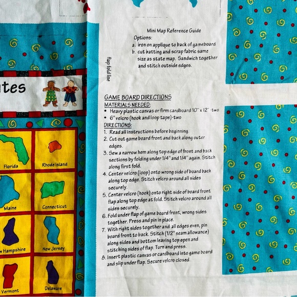 Fabric Panel Kidz on the Go Fifty Nifty States Games to Play Car Travel Children - Picture 5 of 7